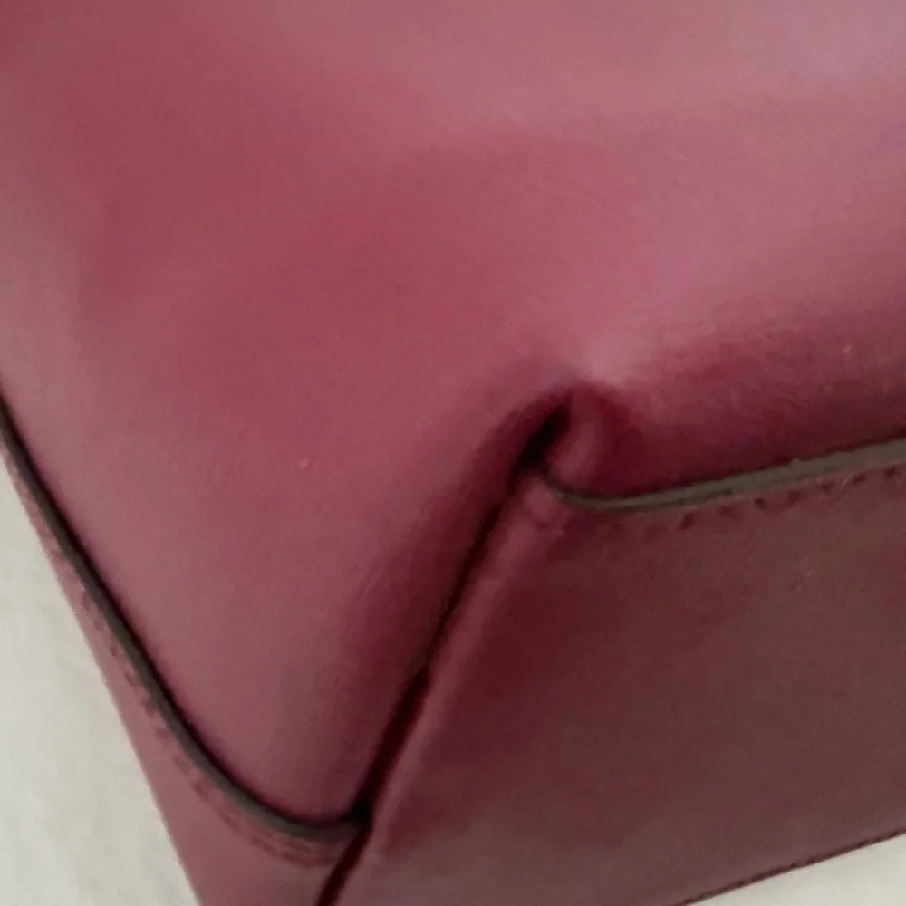 Kate Spade Patrice Satchel Crossbody Bag Deep Red Cranberry Leather - Picture 10 of 16